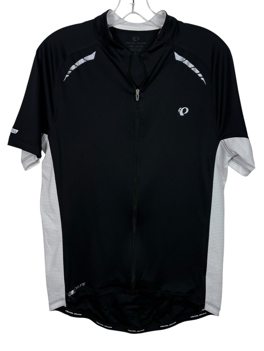 Pearl Izumi Elite Black White In-R-Cool Cycling Jersey Athletic Shirt Mens Large
